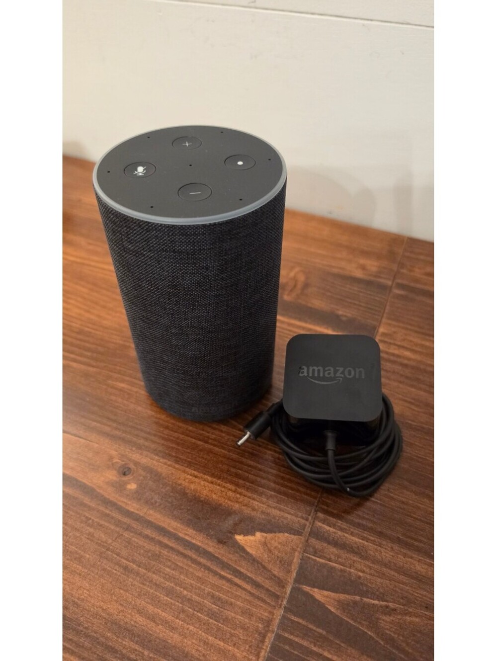 Amazon Echo 2nd Gen Smart Speaker Charcoal, Alexa + Power Adapter, Tested, 333